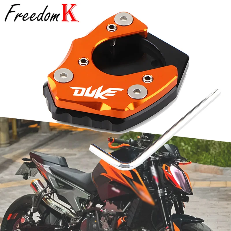 Motorcycle Side Stand Pad Plate Kickstand Enlarger Support Extension For 125 200 390 Duke 2012-2023 RC125 RC200 RC390 2014-2023