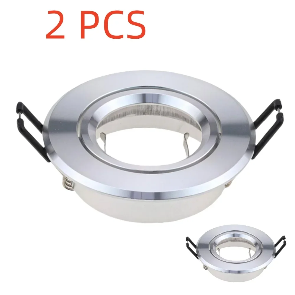 

2/5/10pcs Chrome Recessed LED Ceiling Spotlight Frame Round GU10 Fixture Holders Adjustable Spot Light MR16 Light Base Fitting