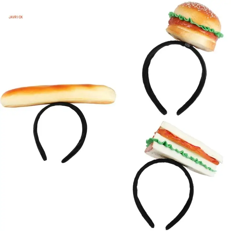 Fun Simulation Cheeseburger Hair Hoop Unique Headgear Lovely Styles Headbands for School Event and Birthday Celebrations