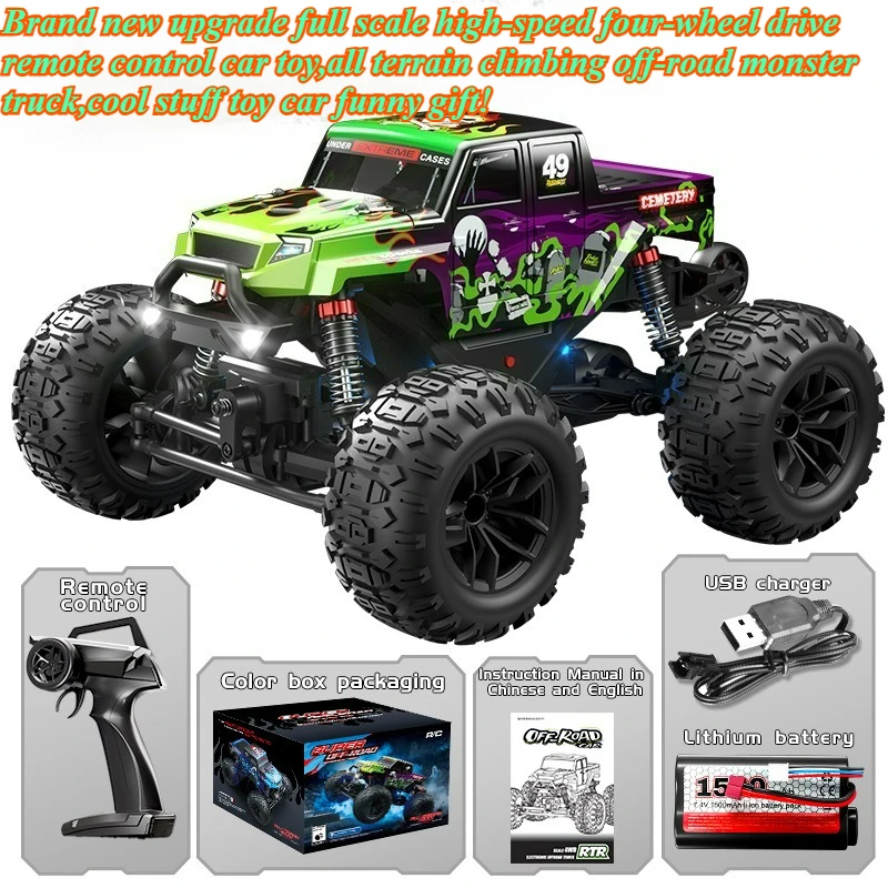 

Cool Stuff Toy Car Funny Gift-Full-scale High-speed 4WD Rc Truck,Remote Control Car Toy,Climbing Off-road Rc Cars,toys for Kids