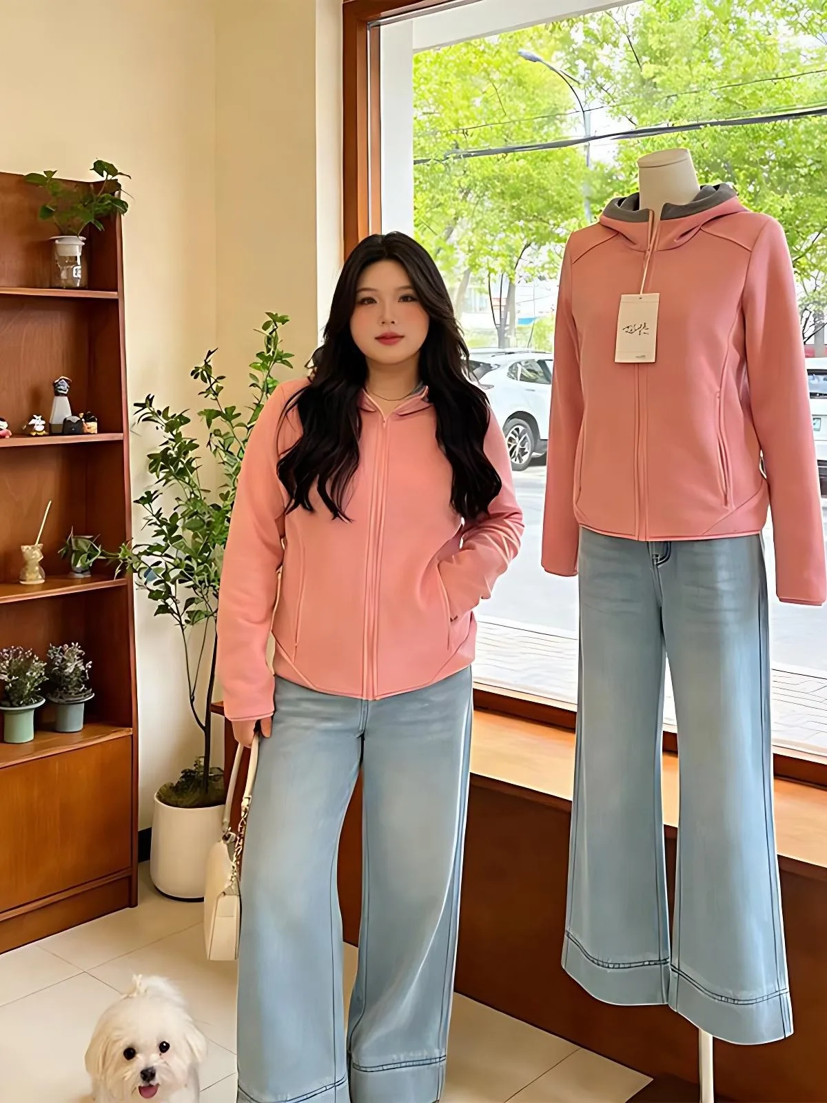 

Женская флисовая толстовка с капюшоном больших размеров, с длинным рукавом, весенняя новинка, корейский стиль, стройнящая, скрывающая недостатки фигуры, для повседневной носки