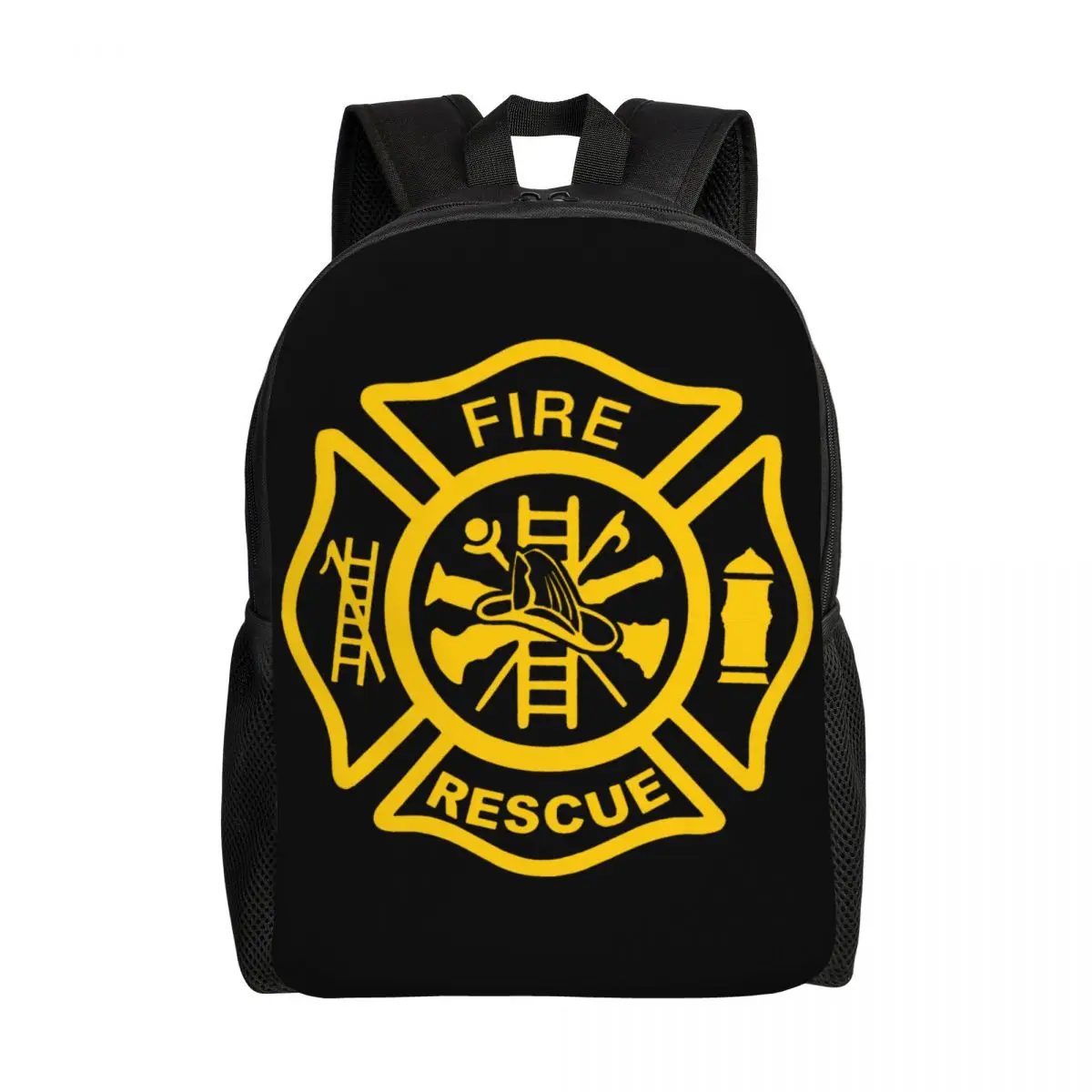 Mochila de bombero de rescate de incendios para hombres y mujeres, mochilas escolares impermeables con estampado universitario y correas de hombro ensanchadas y gruesas