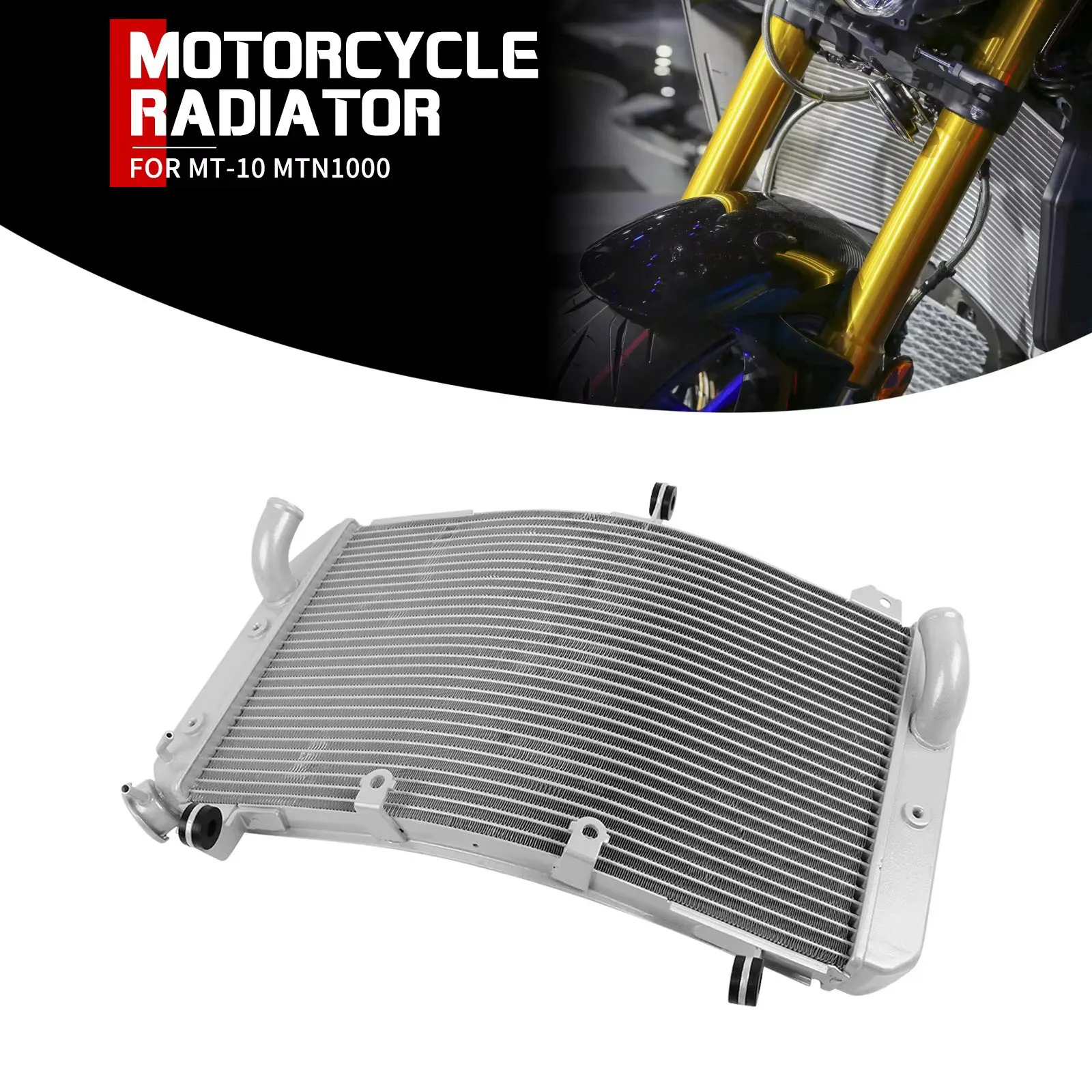 For Yamaha MT10 MT-10 SP MT 10 FZ-10 2017-2026 Motorcycle Aluminium Engine Radiator Oil Cooler Coolant Cooling Water Tank