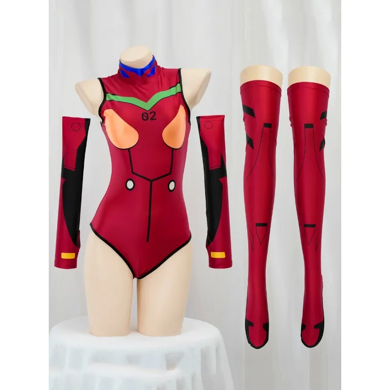 

Neon Genesis Evangelion Asuka Beauty Fighting Clothing Jumpsuit Ayahari EVA High Quality Silky Anti-Shift Cosplay Gift