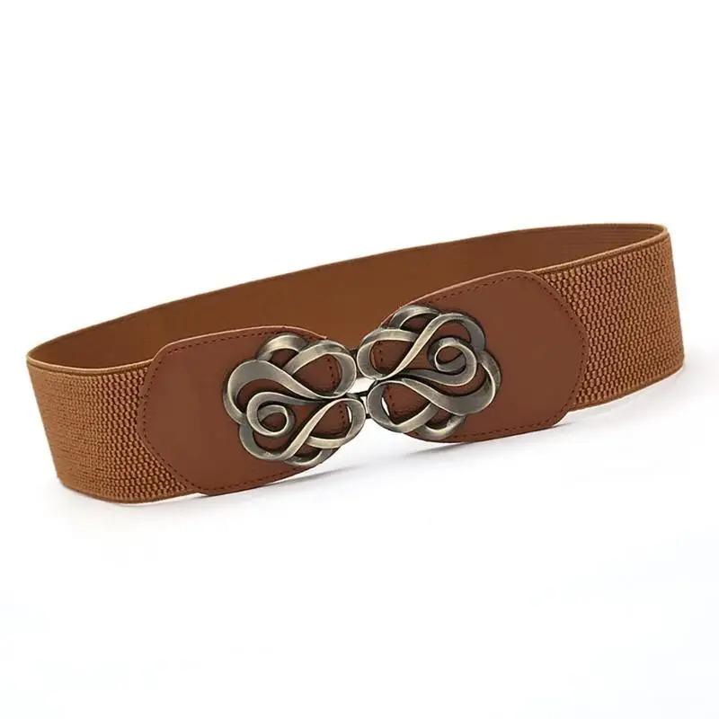 

39BD Versatile Waist Chain Oversized Buckle PU Belt for Women Proms Stage and Club Party Casual Wear Elaborate Jewelry