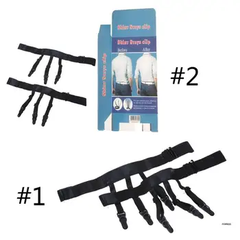 1 paio camicie da uomo con cintura con clip bloccaggio antiscivolo, camicie con chiusura regolabile, tuckers, gamba,