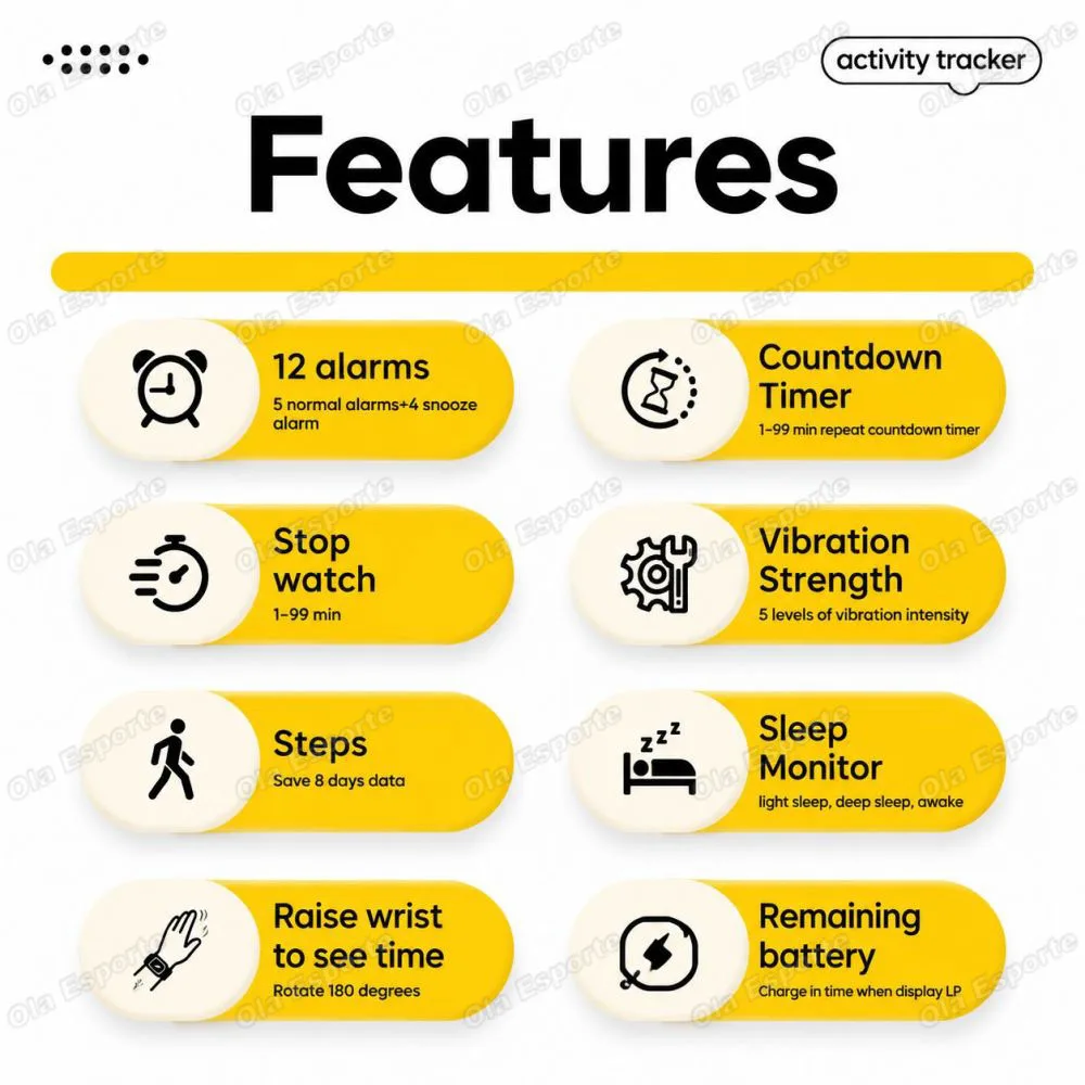 New LED Digital Alarm Clock Watch Adjustable Snooze-proof Alarm Bracelet with Running Pedometer Waterproof Vibrating Alarm H10