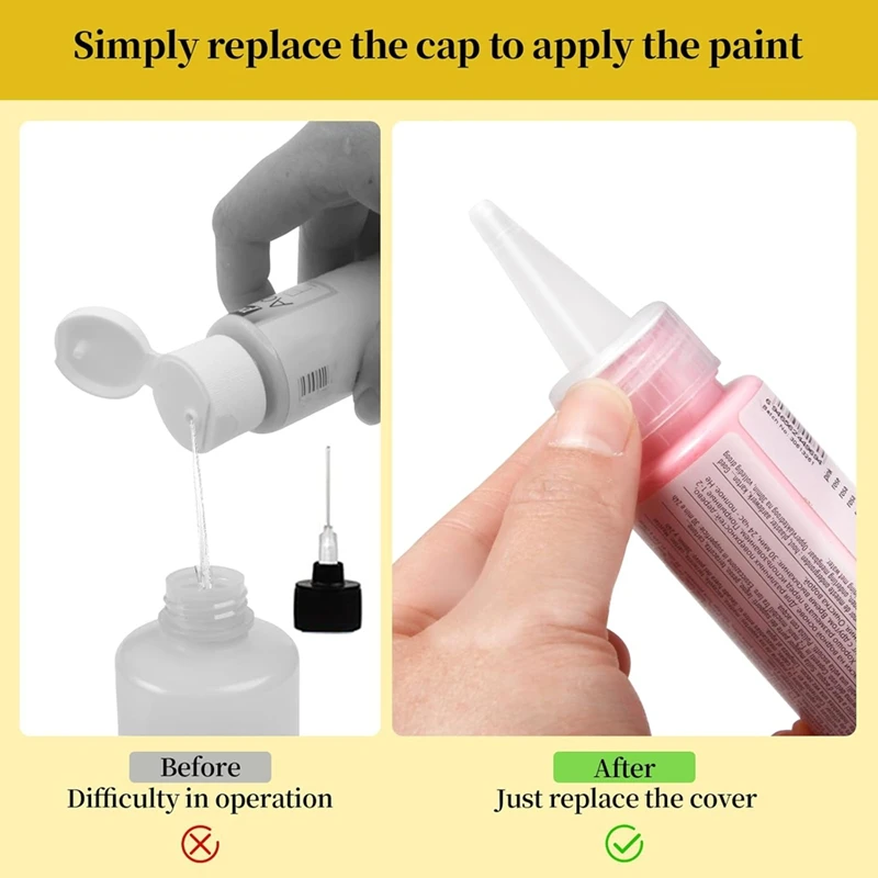 18Pack Precision Applicator Caps For 2 Ounce Acrylic Paint Bottles, Precision Tip Applicator Caps,Car Freshness Supplies