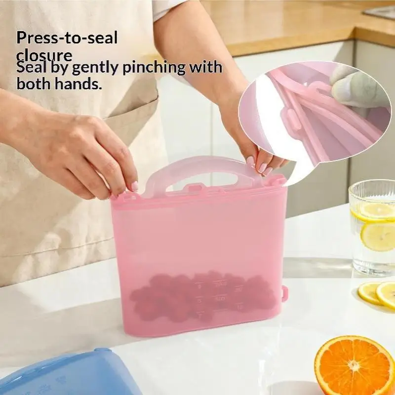 Gefrierbeutel 1000 1200 1500 ml, selbstdichtender, auslaufsicherer, wiederverwendbarer Frischhaltebeutel zum Kühlen von Picknick-Essen – Detail 10