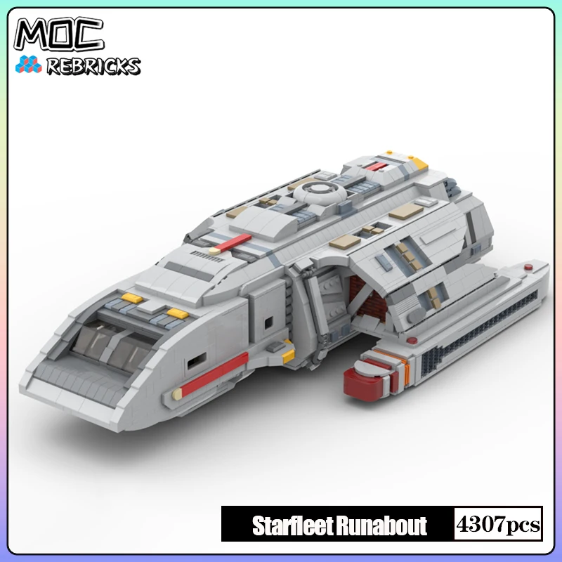 Space War Movies Series MOC USS Jein Starfleet Runabout Building Block Particle Model Bricks Sets DIY Childs Toys Christmas Gift