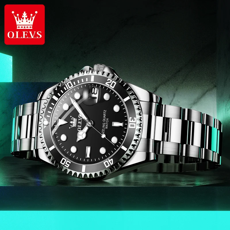 OLEVS 5885 Original Luxury Men's Watch Diving Series Waterproof Auto Date Man Hand Clock