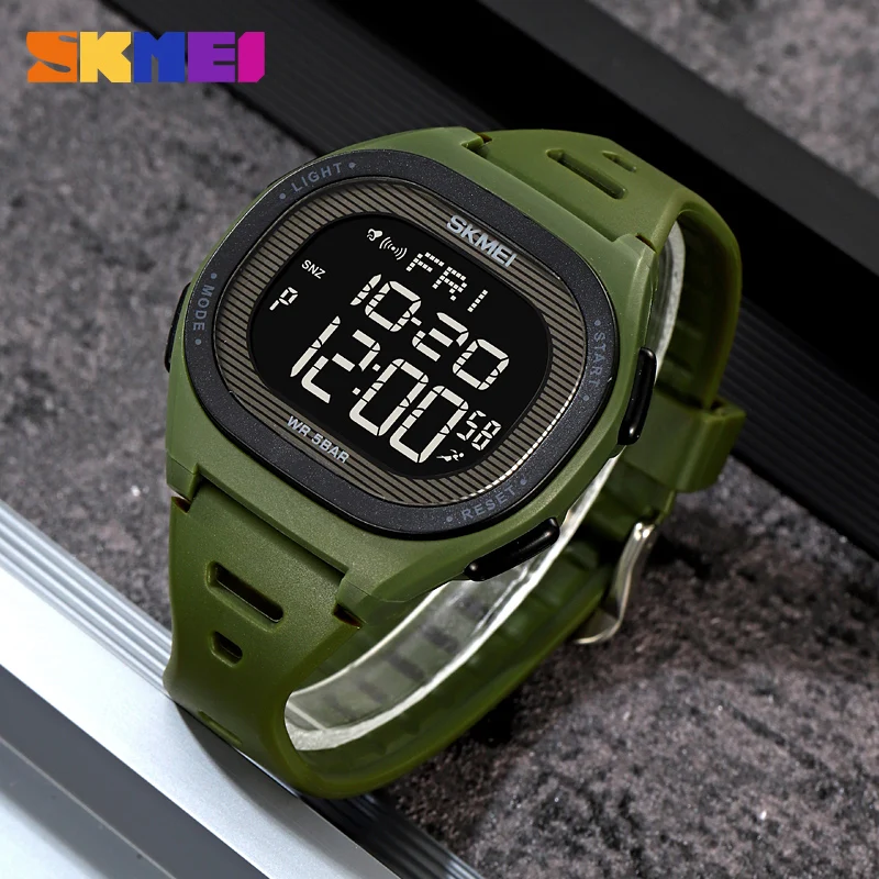 Skmei Outdoor Sport Luxury Digital Wristwatch TPU Strap Countdown Watches 12/24 Hours Relogio Masculino 2189 Men Fashion Watch