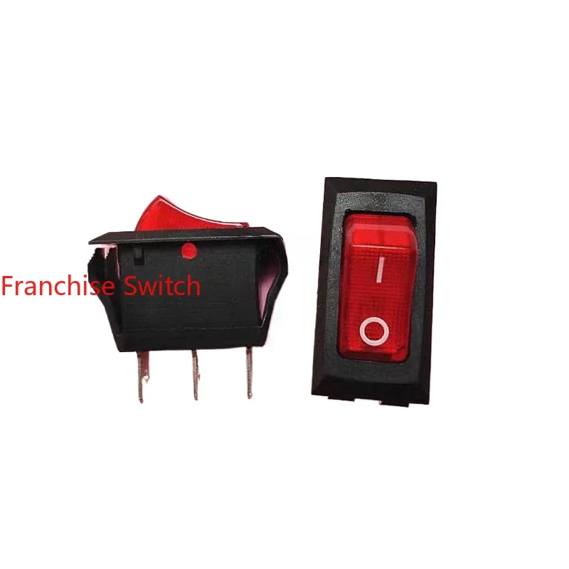 

10PCS Ship switch R-2 3 feet 2 gears with red light T85/1E4 16A250V 32X16