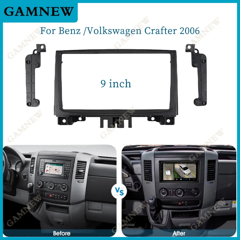 

9 Inch Car Frame Fascia Adapter Android Radio Dash Fitting Panel Kit For Benz W169 W245 Viano Vito W639 Sprinter B200 A\B Class