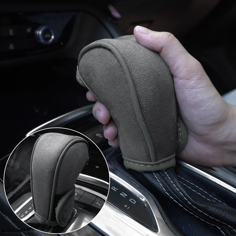 Suede Car Gear Shift Knob Cover Protective Sleeve Wear Resistant Comfortable Grip Gear Lever Non- slip Auto Interior Accessories