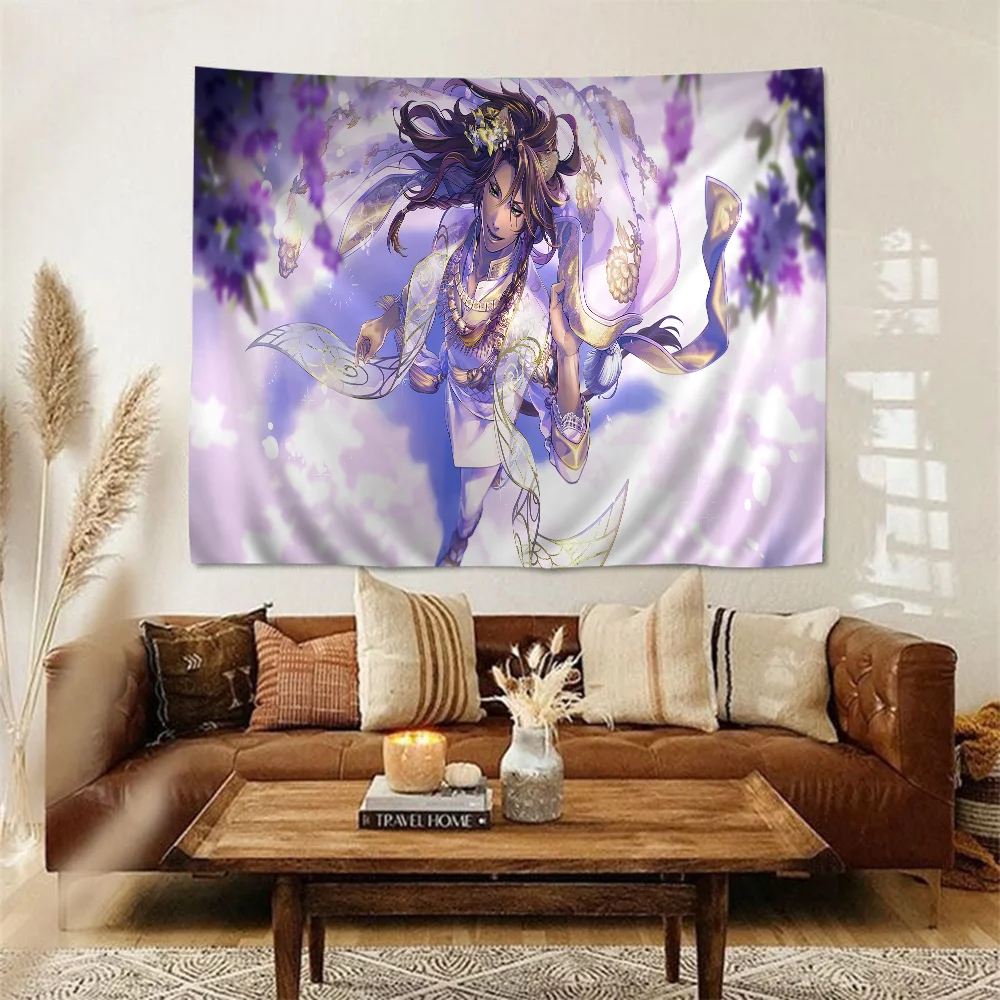 T-Twisted W-Wonderland Anime Tapestry Indian Buddha Wall Decoration Witchcraft Bohemian Hippie Wall Hanging Sheets