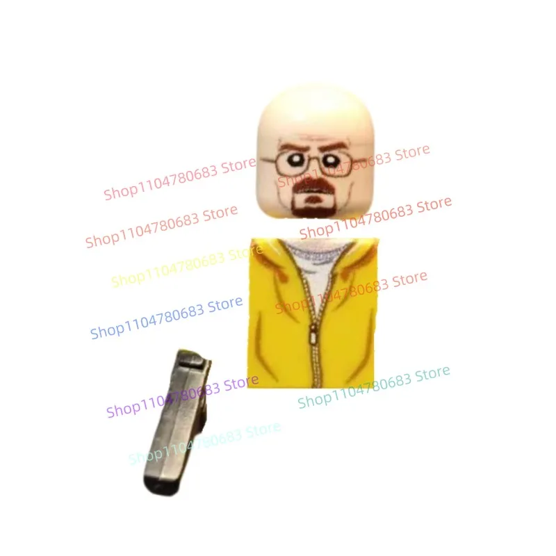 

MOC Building Blocks Mini Bald Man Figure, Assembled Model Ornament, Anime Cartoon Toy, Holiday Gift Collectible Action Figure