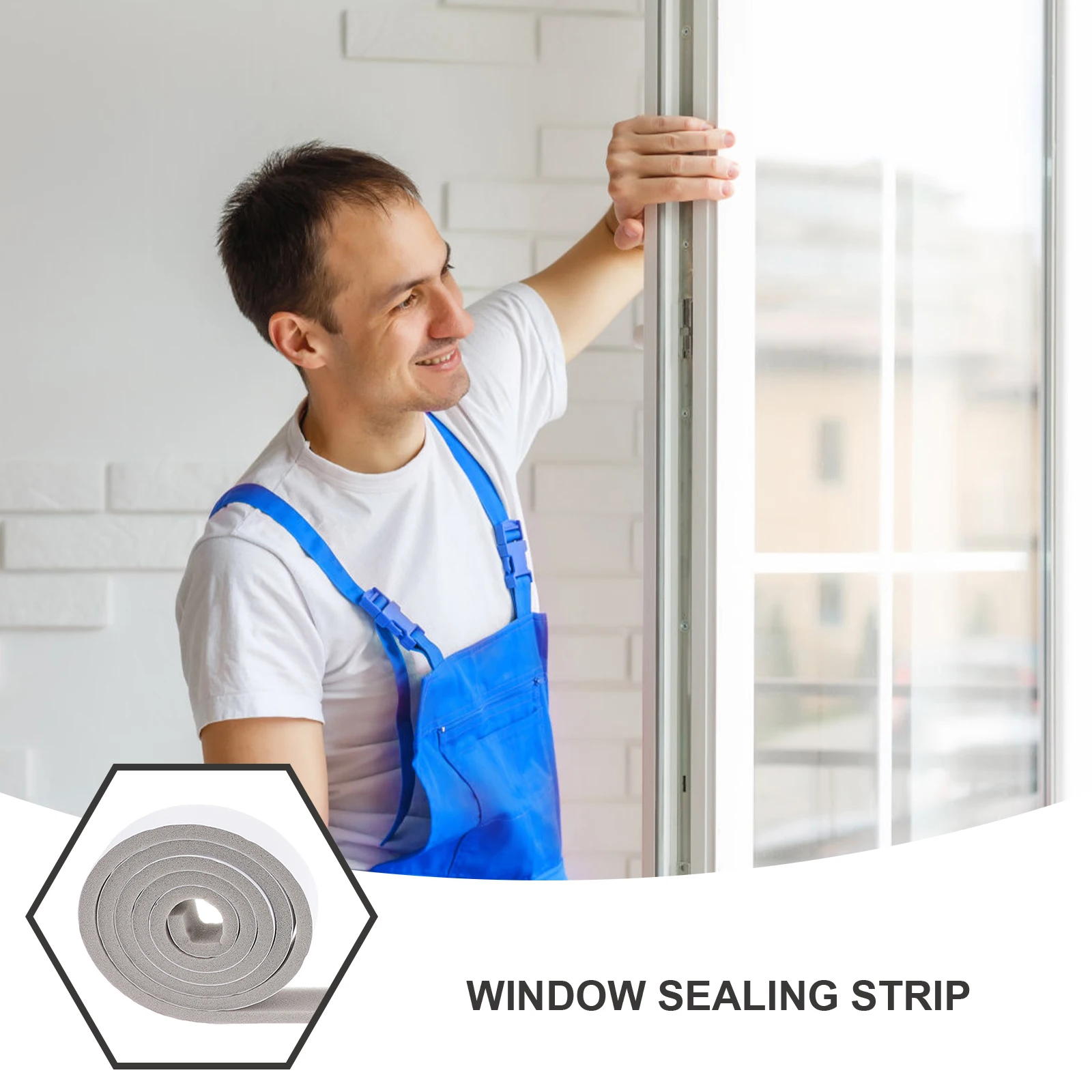 

Door Window Sealing Strip 200x3x1cm White Self Adhesive Soundproof Dustproof Sponge Tape for Doors Windows Sealing Insulation