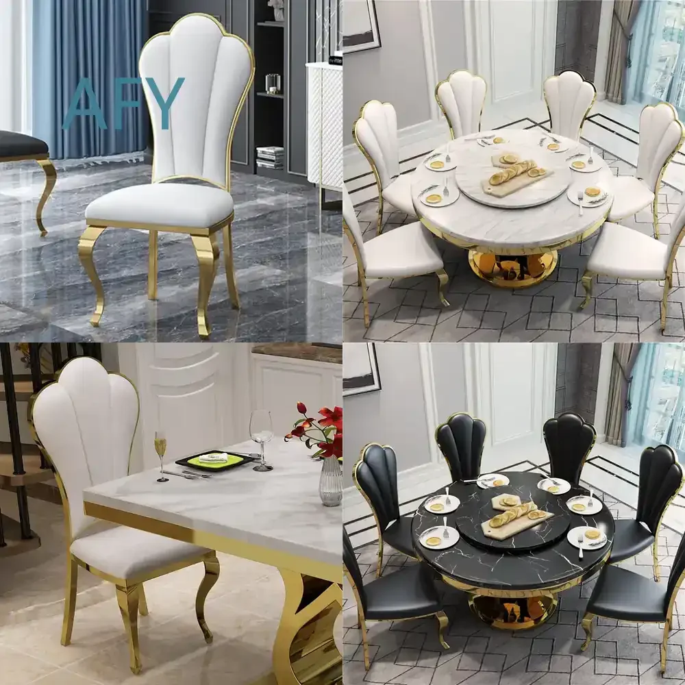 Silla de Comedor Moderna y Sencilla de Acero Inoxidable, Estilo Lujoso, para Hogar, Oficina, Hotel, Estilo IKEA, MUJI, Eames, Tapizada en Blanco