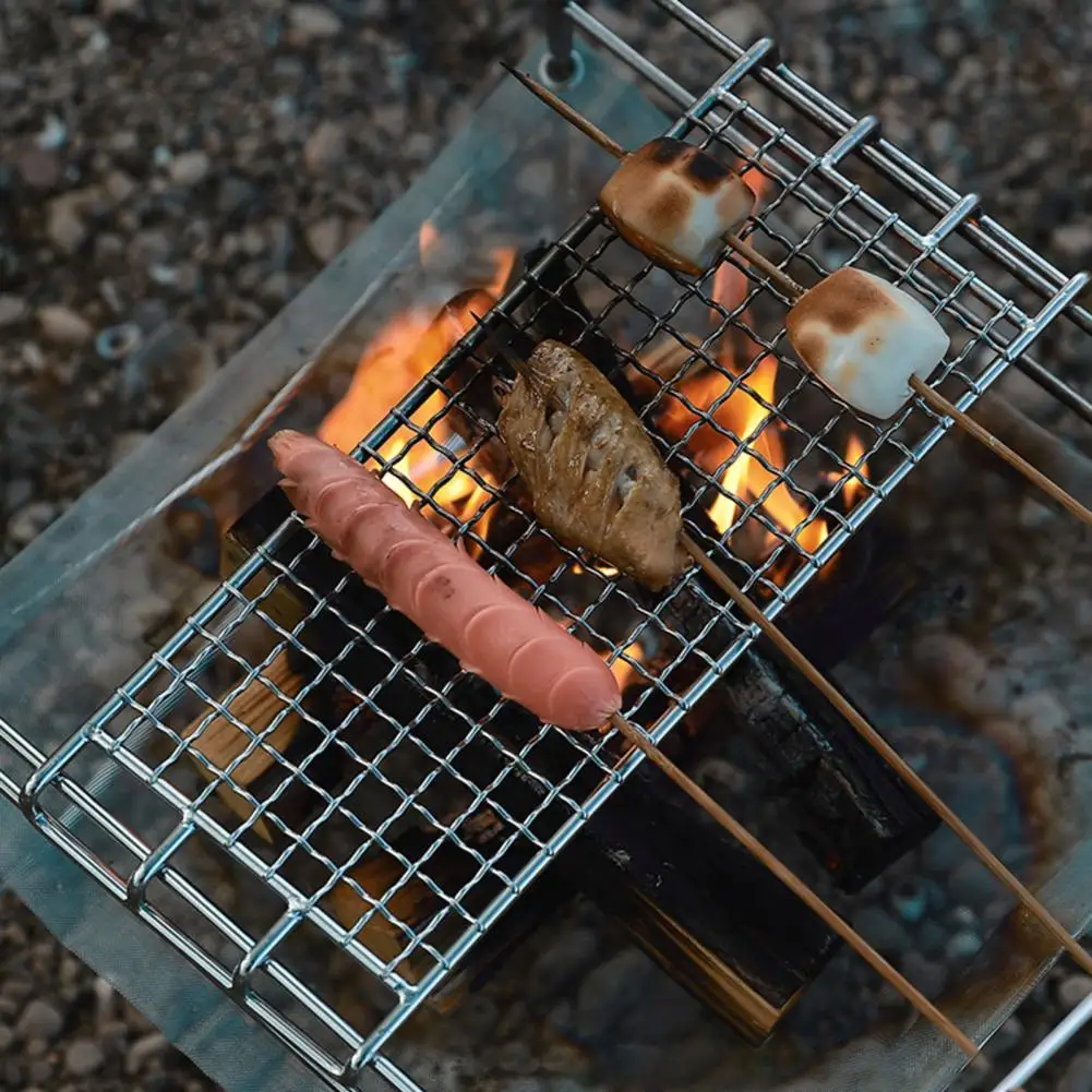 

Campfire Grill Temperature Resistant High Hardness Heavy Duty Portable Over Fire Camp Grill for Picnic Barbecue Accessories