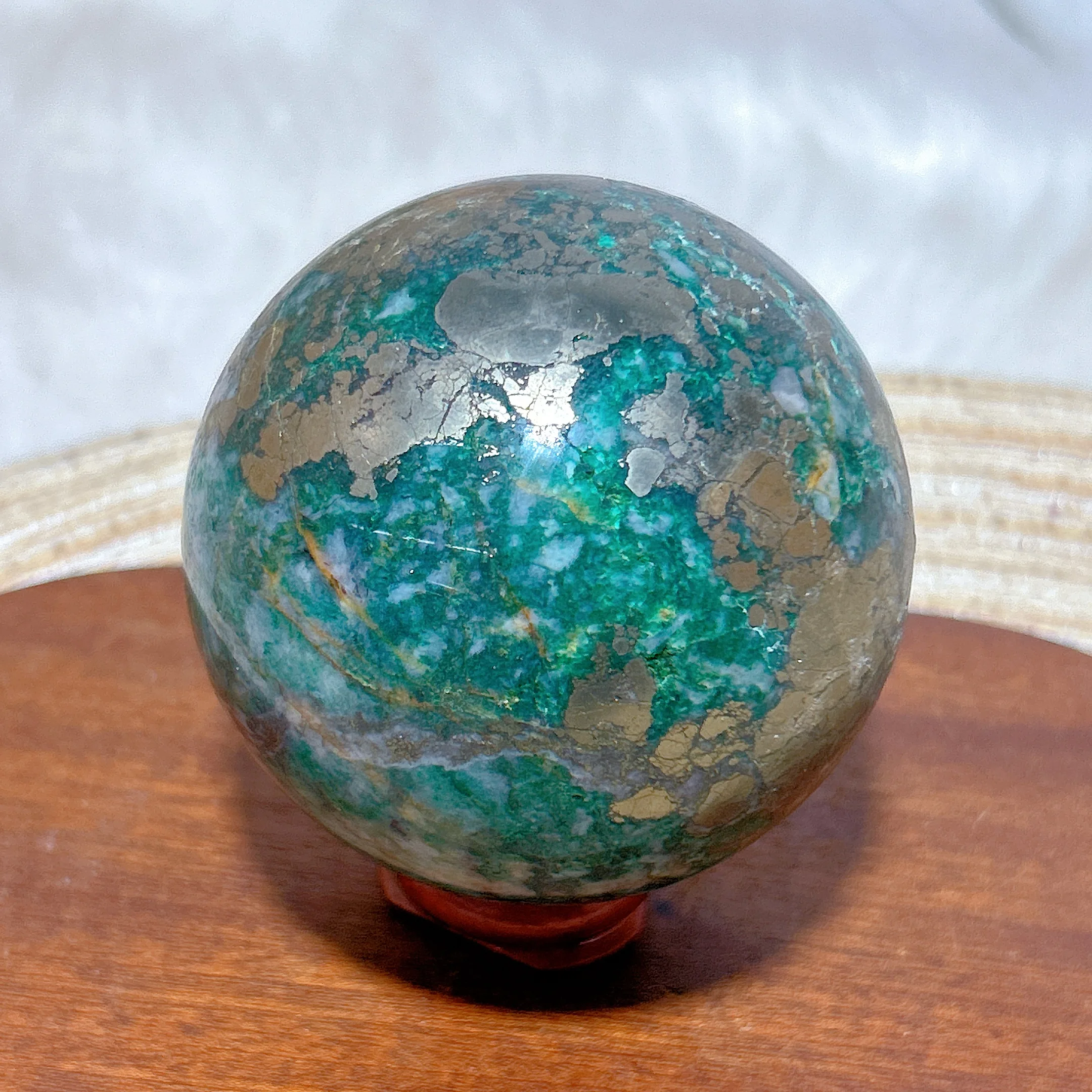 Dioptase Pyrite Sphere Healing Natural Crystal Polished Balls Reiki Gemstone Mineral Energy Ore Stone Home Decorations Gift