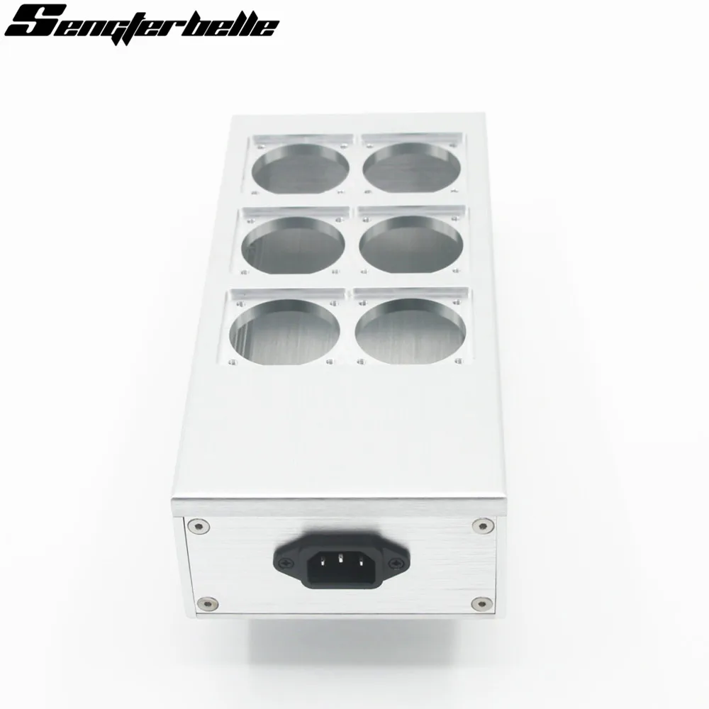 Hi-Fi 6-Port EU Standard Power Socket Box Premium Aluminum Alloy Chassis, Audio Audiophile Grade Power Outlet Enclosure