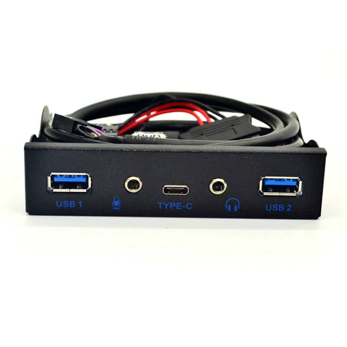 USB HUB 5 Port USB 3.1 TYPE-C USB 3.0 Front Panel HD Audio 3.5mm Earphone Jack Mic Expansion Adapter for Desktop 3.5Inch