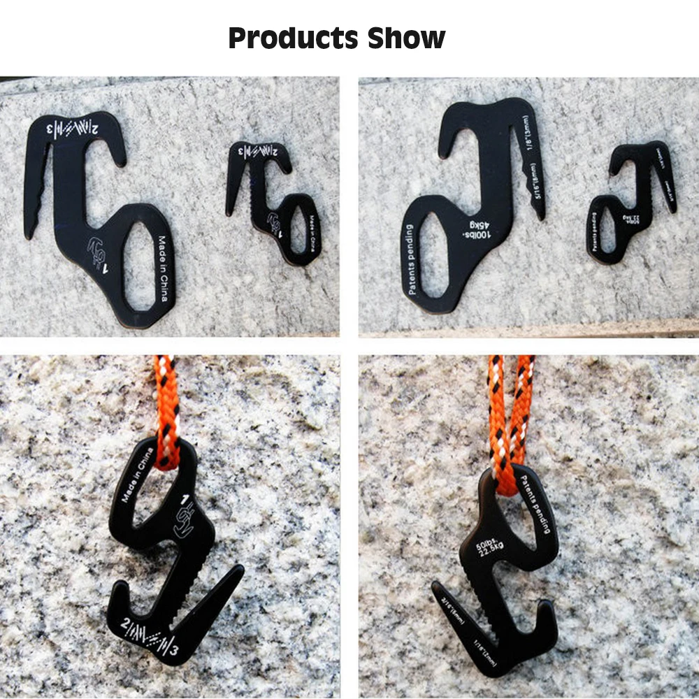 4pcs Canopy Tent Wind Rope Buckle 9-character Hook Hanging Buckle Multifunctional Buckle Rope Tensioner Binding Device