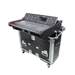 Midas M32 mezclador Digital en vivo personalizado, caja de vuelo hidráulica con ruedas, equipo de escenario móvil portátil