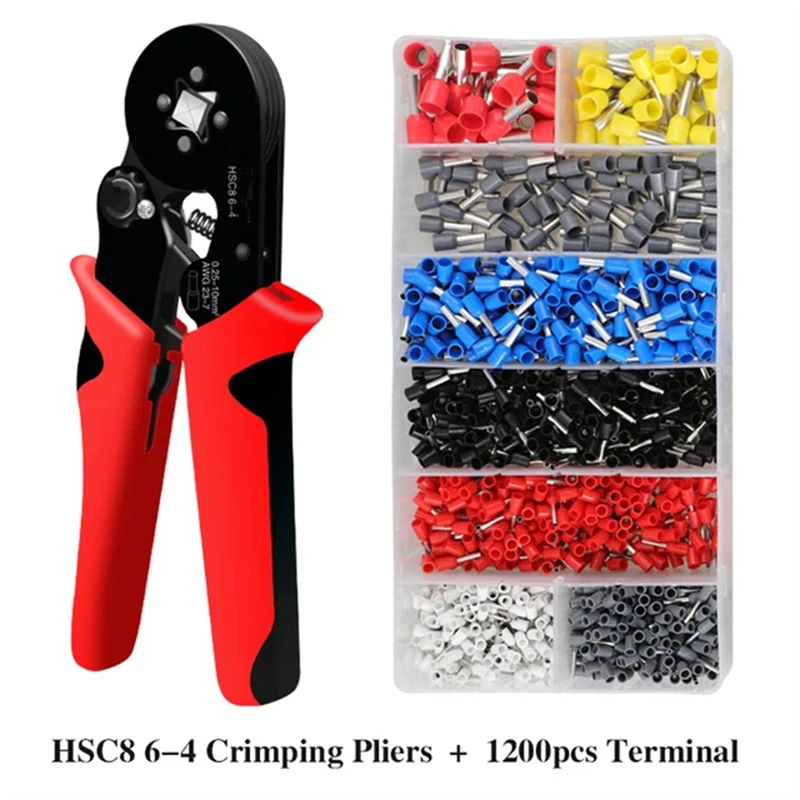 Tubular Terminal Crimping Pliers HSC8 6-4A Crimper Wire Mini Ferrule Crimper Tools Household Electrical Kit With Box