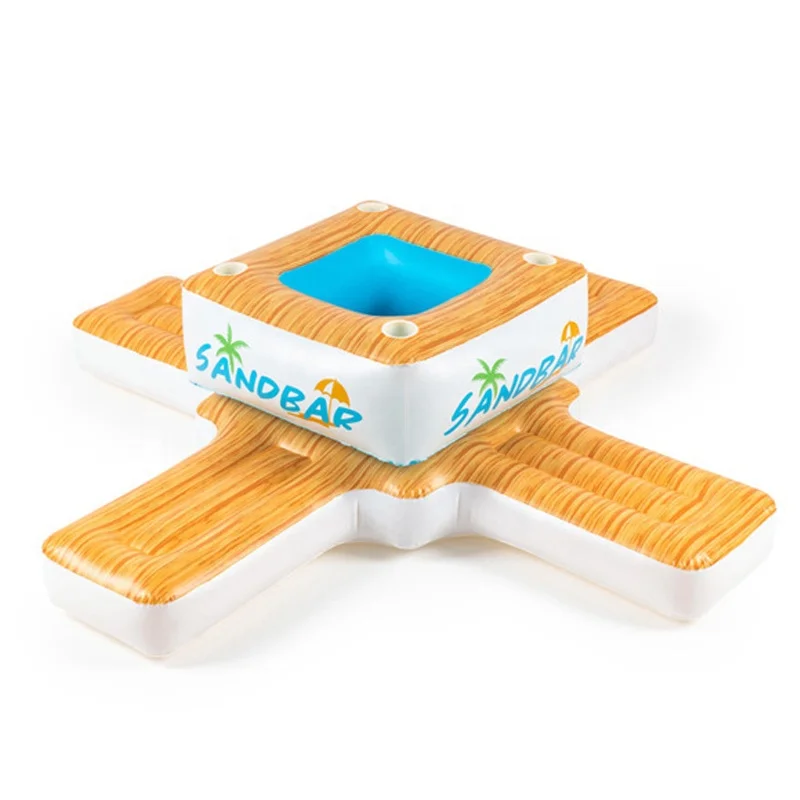 شريط مائي صيفي قابل للنفخ من مادة PVC لجزيرة الرمل تتسع لـ 4 أشخاص على شكل صف عائم #2