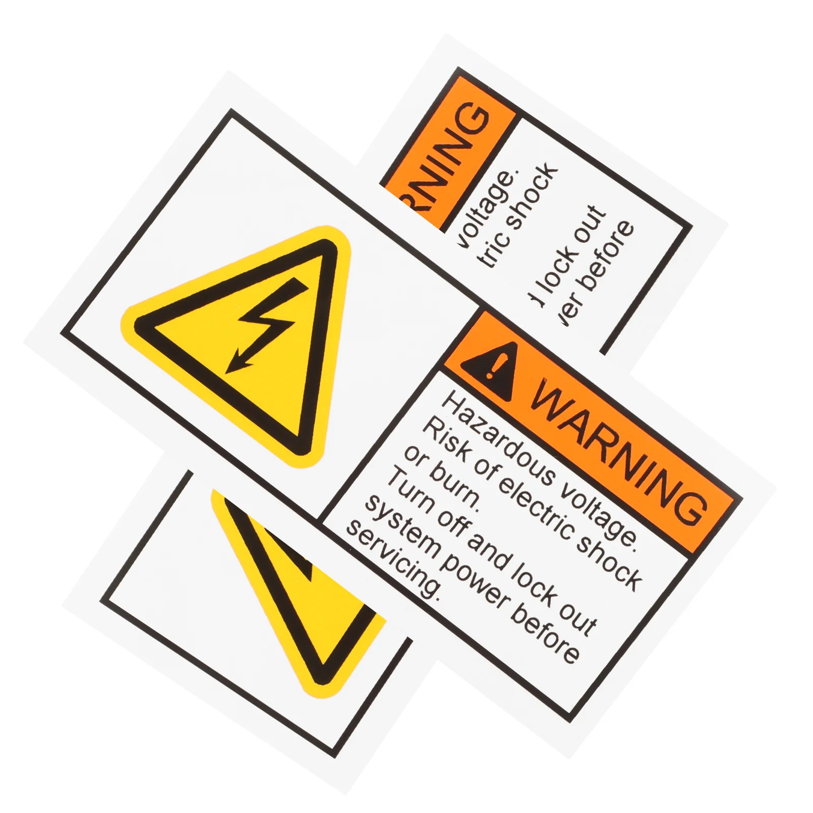 2 pcs Voltage Warning Stickers Durable Electrical Panel Labels For Machinery Equipment Safety Caution Signs High Voltage Sign