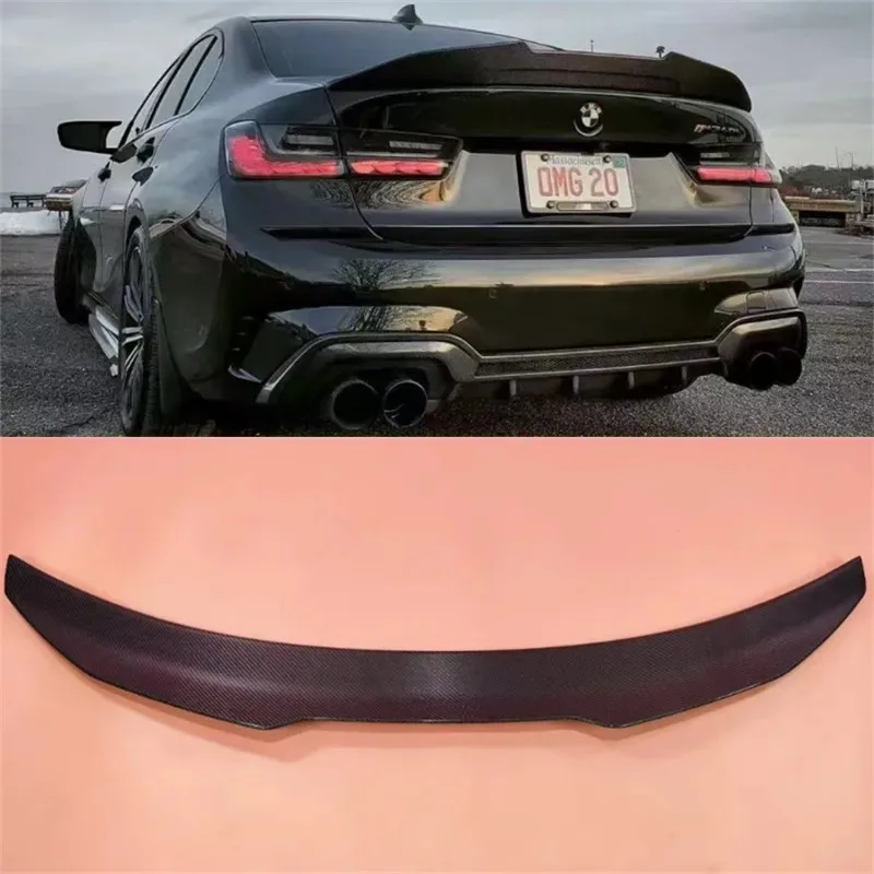 

For BMW G20 G28 2020 2021 2022 2023 2024 2025 Real Dry Carbon Fiber Tail Wing Spoiler Kit