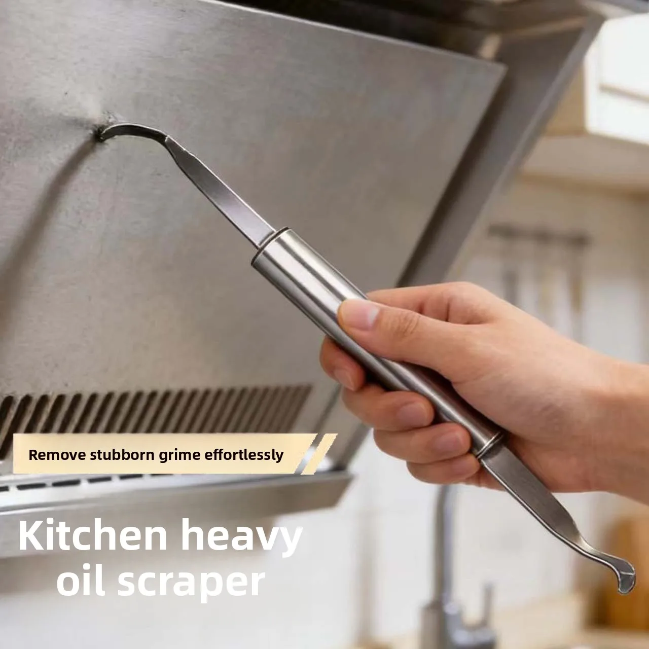 Stainless Steel Double-Headed Blade Appliance Cleaning Tool Oil Scraper for Range Hood And Kitchen Appliances Oil Removal