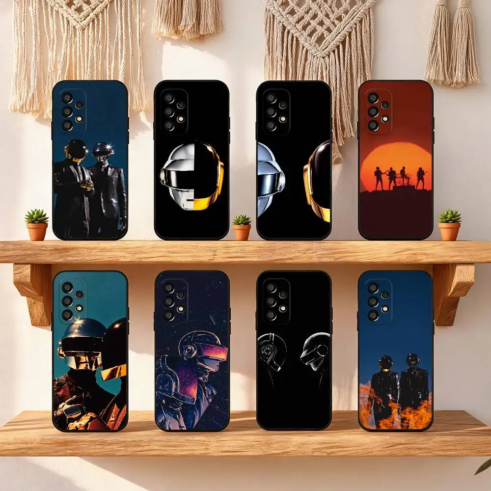 D-Daft Punks Music Fashion Black Soft Protective Case For Samsung S10,20,21,22,23,24,25,30 Ultra Plus FE Lite