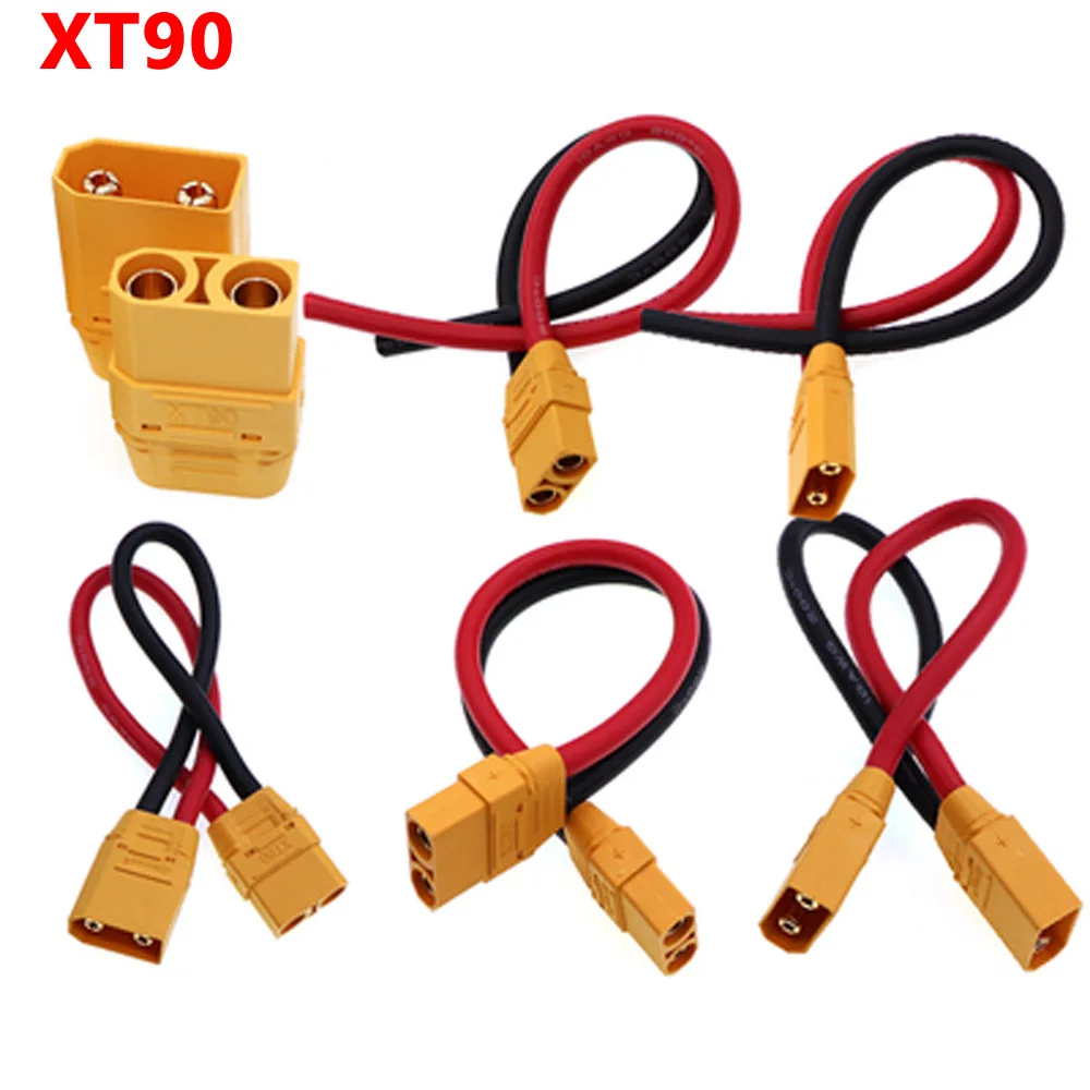 10CM-1M UAV Wire Harness Accessories XT90 H-F/M Male Female Plug 14AWG10AWG Silicone Flexible Cord Connector