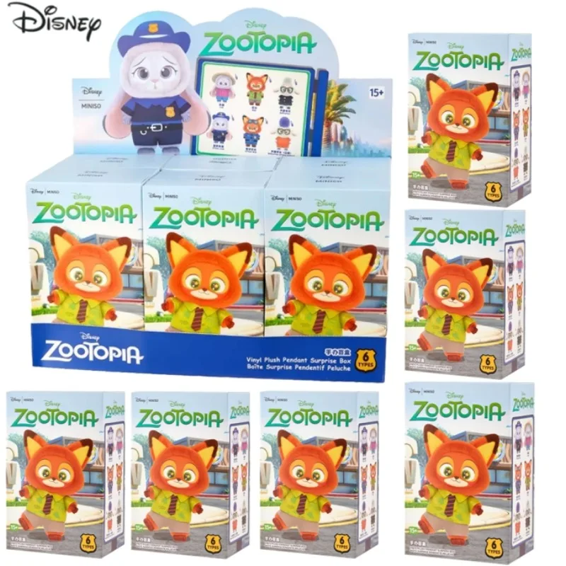 

Виниловая слепая коробка Disney Zootopia, милый персонаж мультфильма, виниловая плюшевая игрушка, подвеска-сюрприз, загадочная коробка, модный подарок