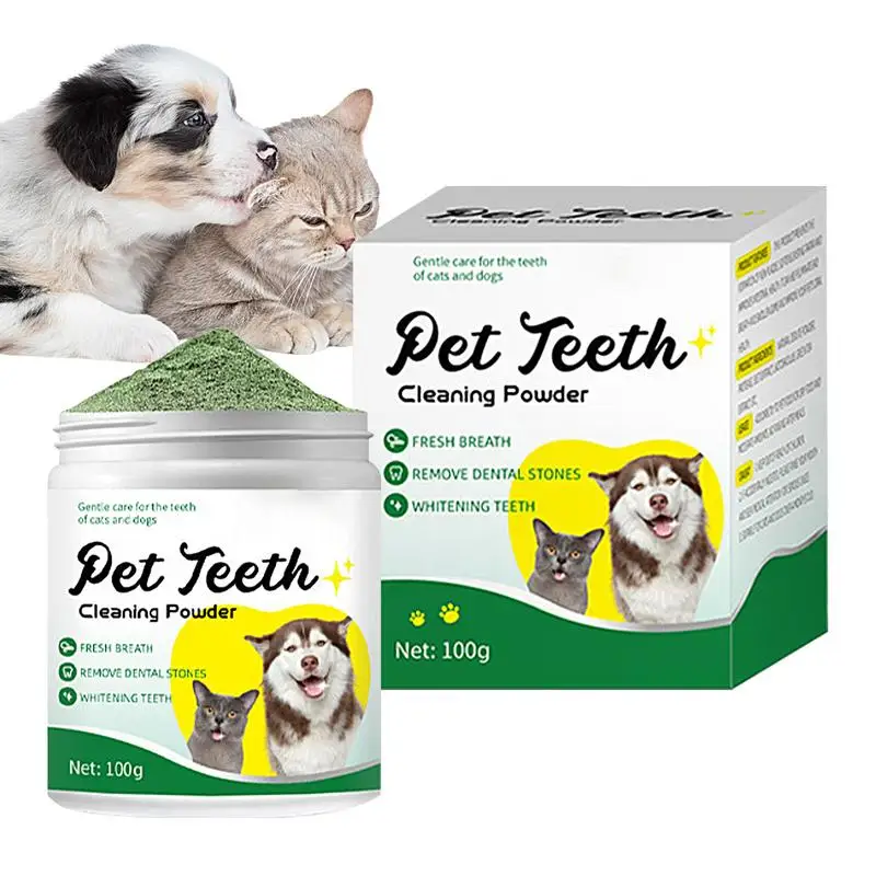 Dog Tooth Cleaning Powder Dog Breath Freshener Advanced Care 100g Formulated Dog Tooth Powder For Small Medium Large Dogs