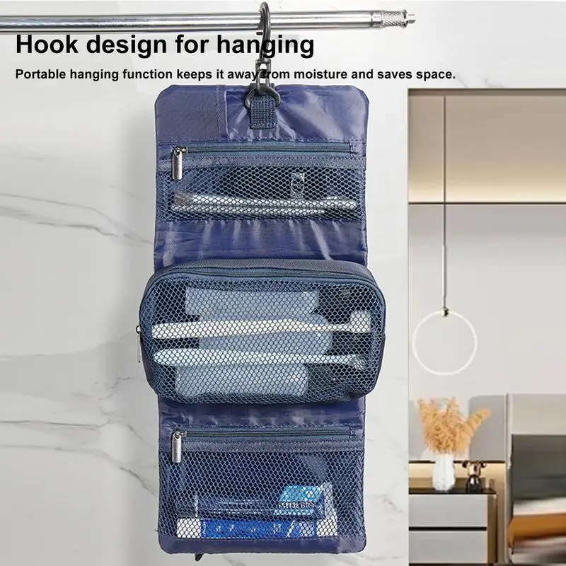 Hygiene Bag For Men Makeup Travel Organizer Foldable Shaving Travel Bag Water Resistant Toiletries Organizer Case With Hook For