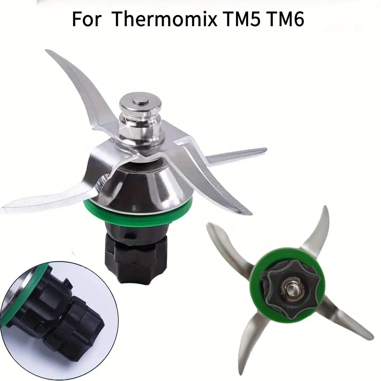 Image of Ersatzklinge aus Edelstahl in Lebensmittelqualität für Thermomix TM5 und TM6, langlebiges Mixermesser-Zubehör aus Edelstahl