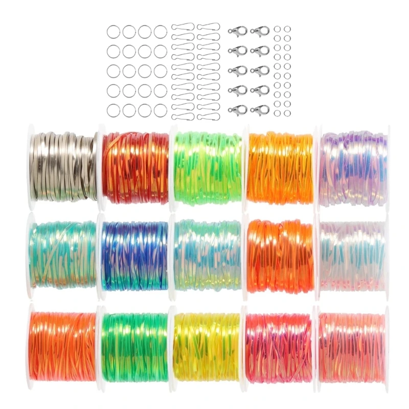 Colorful String Craft Set Jewelry Making Supplies Craft Lacing Cord for Bracelet A0KD