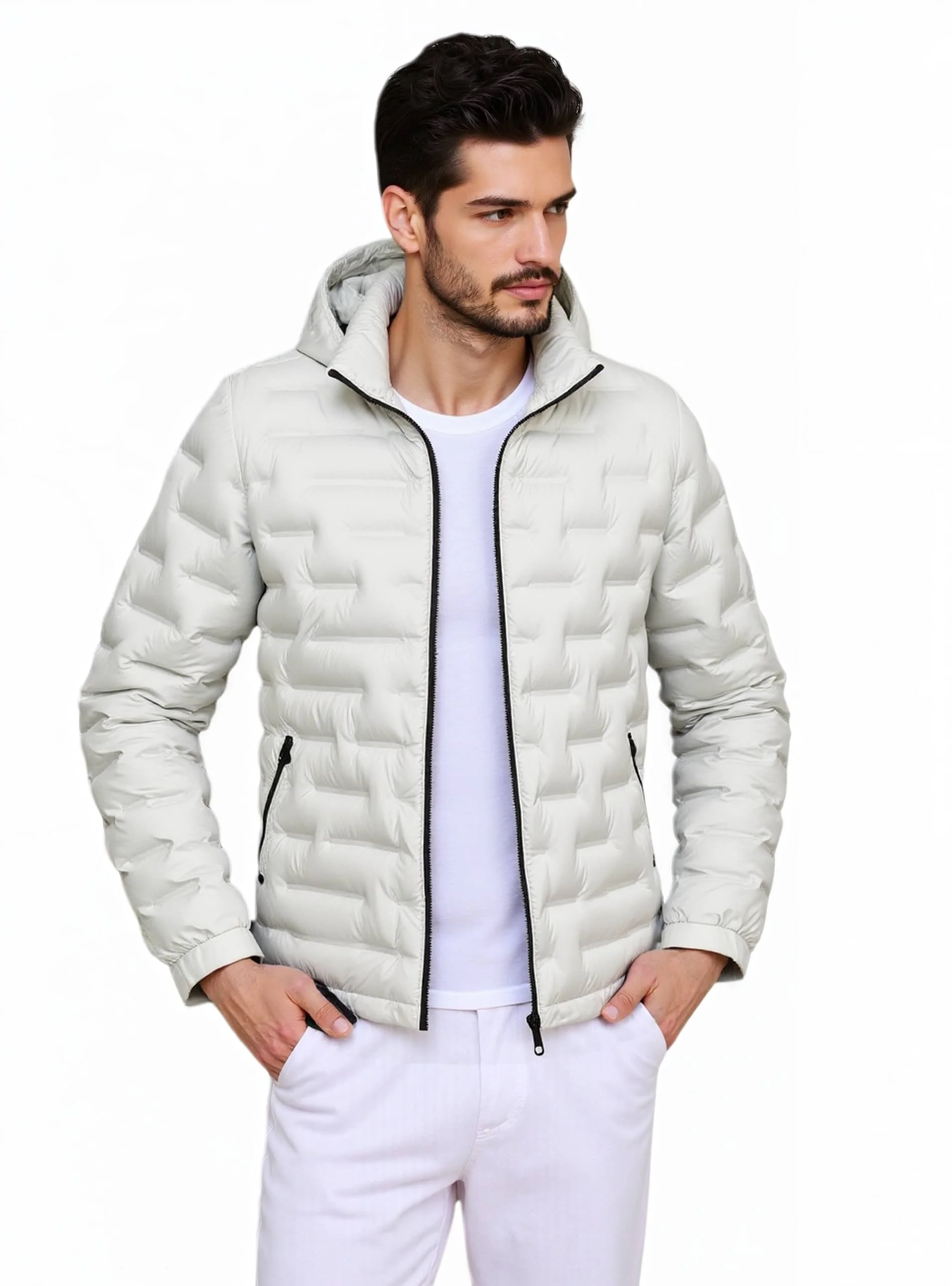 

Men's Fashion Trend High-end Parker Coat New Brand Men's Cotton Jacket Winter Warm Windproof Hooded Warm Men's Casual Jacket