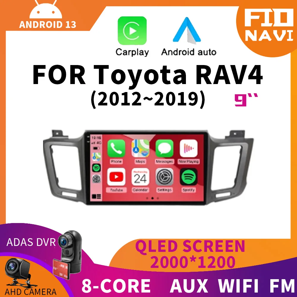 

Android 13 Car radio For Toyota RAV4 RAV 4 XA40 2012-2019 Wireless Carplay Android Auto Car Stereo Multimedia Player DSP GPS