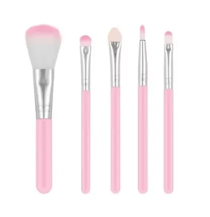 5Pcs Mini Makeup Brushes Set Women Portable Travel Essentials Pink Black Brush for Makeup Eye Shadow Lip Cosmetic Tools Kit