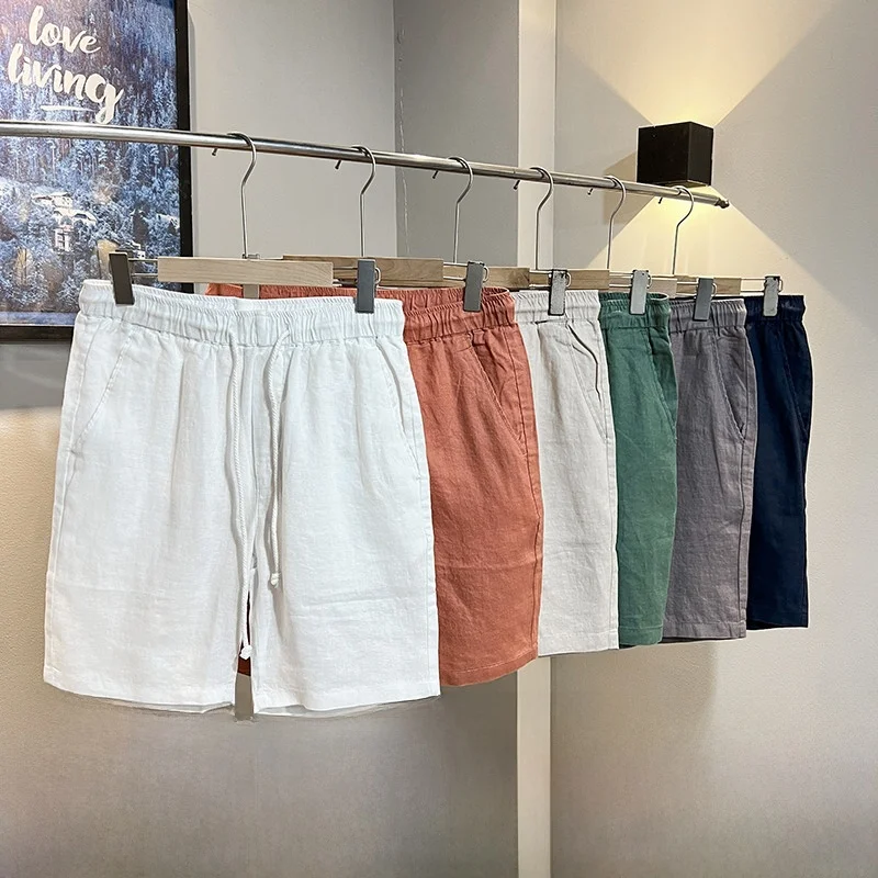 

Cool Breathable Large Size Five-Quarter Length orts Pure Color Casual Summer orts Youth Faion Comfortable Linen orts