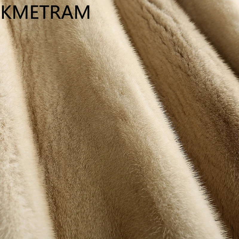 KMETRAM 100% Whole Mink Fur Jacket Woman High Quality Real Mink Fur Coat with Hood Winter Coats Women Clothing 2025 Fourrure