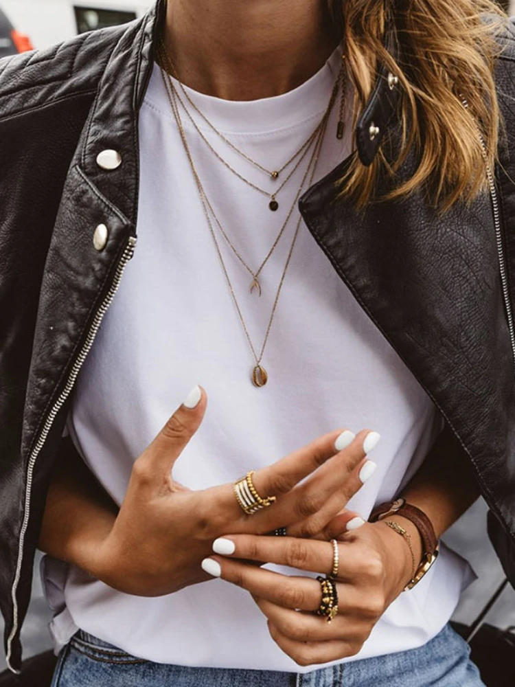 VOLALO-Chaqueta de piel sintética para mujer, abrigo de cuero sintético, estilo gótico y Punk, moda de otoño, color negro