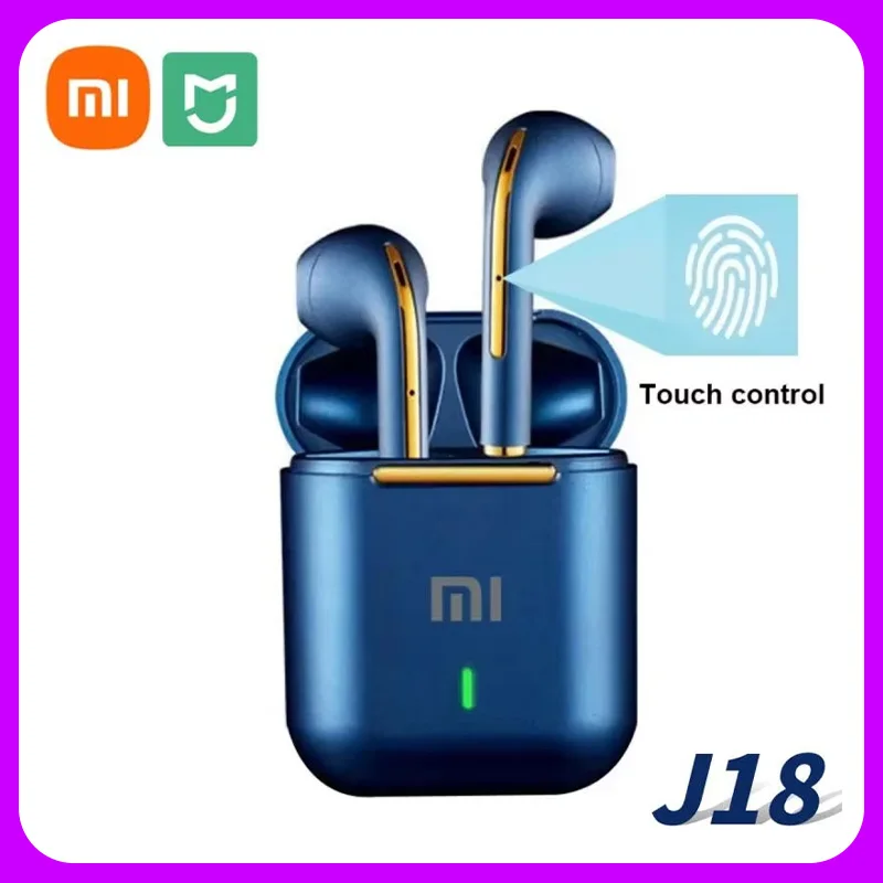 Xiaomi J18 fone de ouvido sem fio Bluetooth, microfone estéreo hifi intra-auricular, toque, TWS à prova d\'água, fone de ouvido com cancelamento de