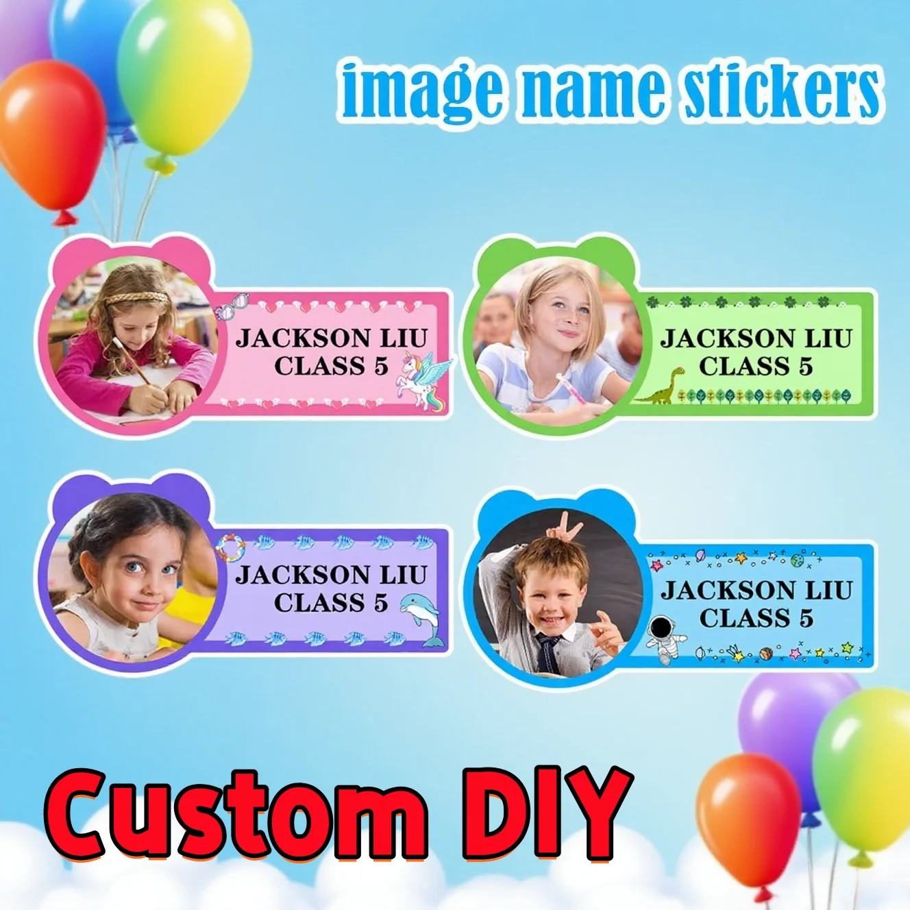 

Personalized customized children's name stickers, kindergarten school must have name tags,waterproof stationery book sticker