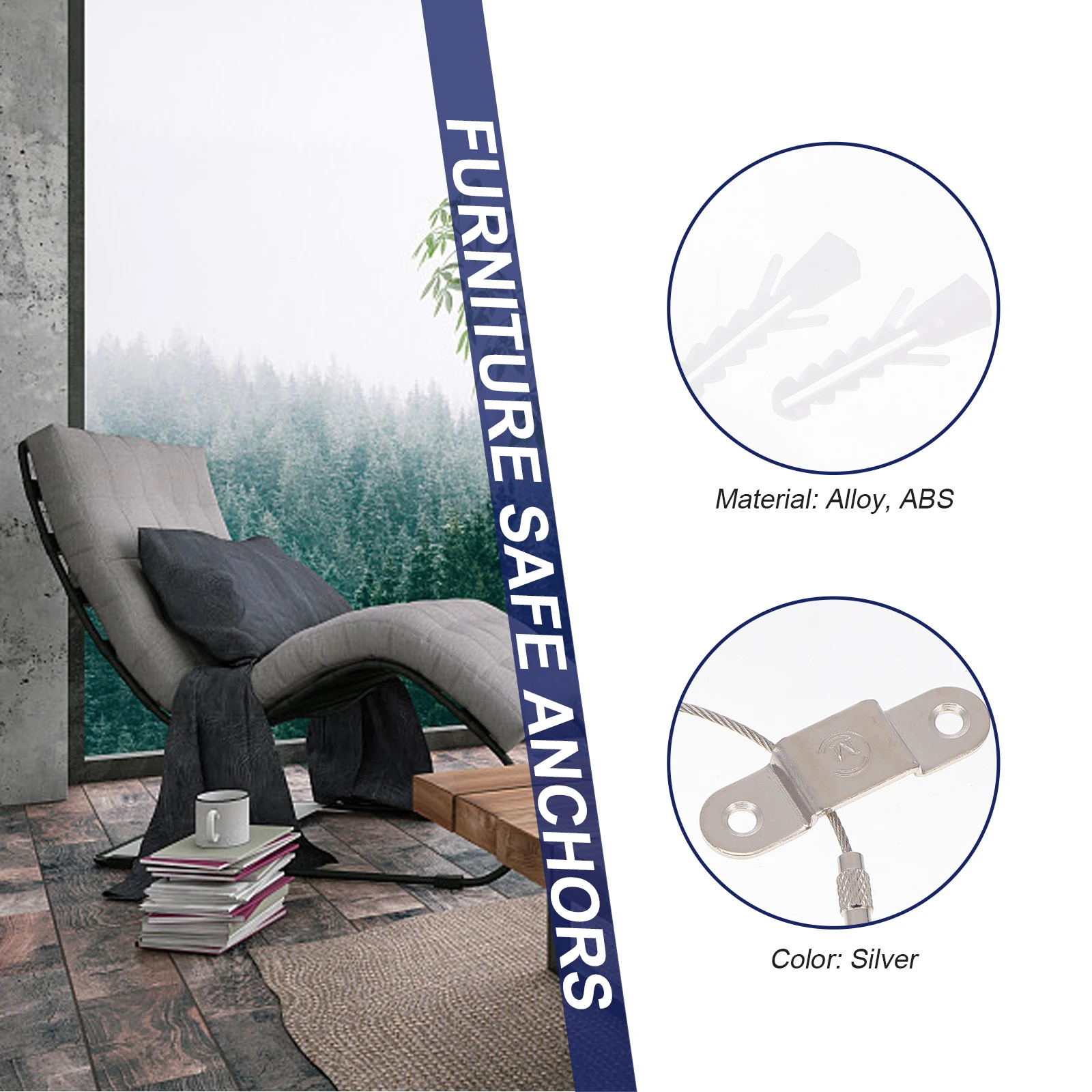 

5 Set Anti tip Protection Belts Furniture Straps Heavy Duty Durable Child Proofing Cabinet Locks Home Safety Tools
